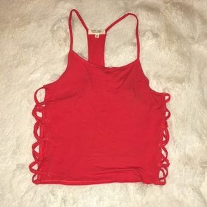 Red/orange cropped tank